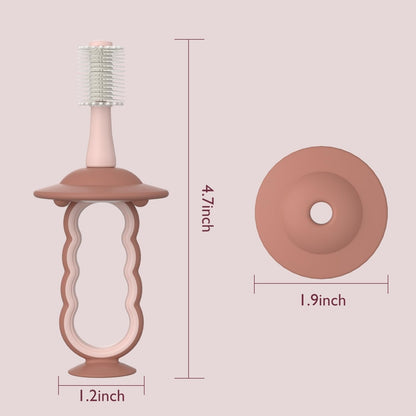 Momcozy Baby Toothbrush 360° Infant and Toddler Ultrasoft Tooth Brush, Oral and Tongue Cleaner - 1 Pack