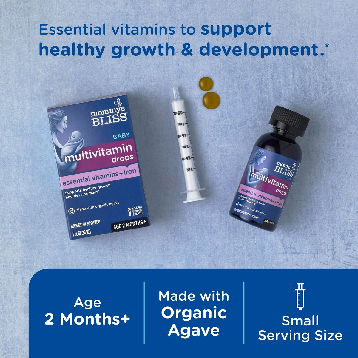 Mommy's Bliss Baby Multivitamin and Iron Dietary Supplement, Grape Flavor, 30 ml