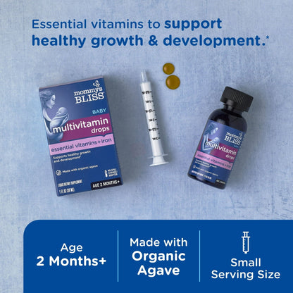 Mommy's Bliss Baby Multivitamin and Iron Dietary Supplement, Grape Flavor, 30 ml