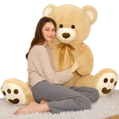 MorisMos 4ft Giant Brown Teddy Bear Stuffed Animal, Big Teddy Bear Plush
