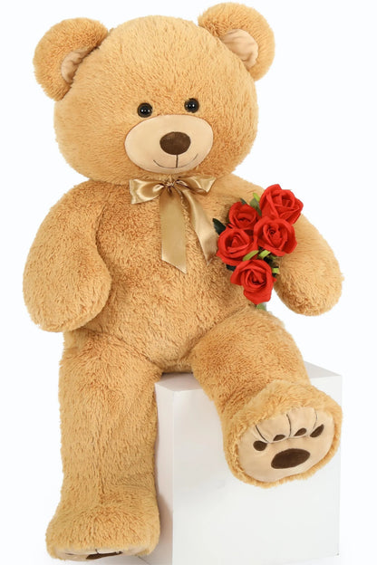MorisMos 4ft Giant Brown Teddy Bear Stuffed Animal, Big Teddy Bear Plush