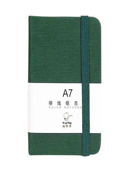 Mouliraty A7 Pocket Notebook for Office and Study, Easy to Carry, Hard Cover, Thick Paper, Green