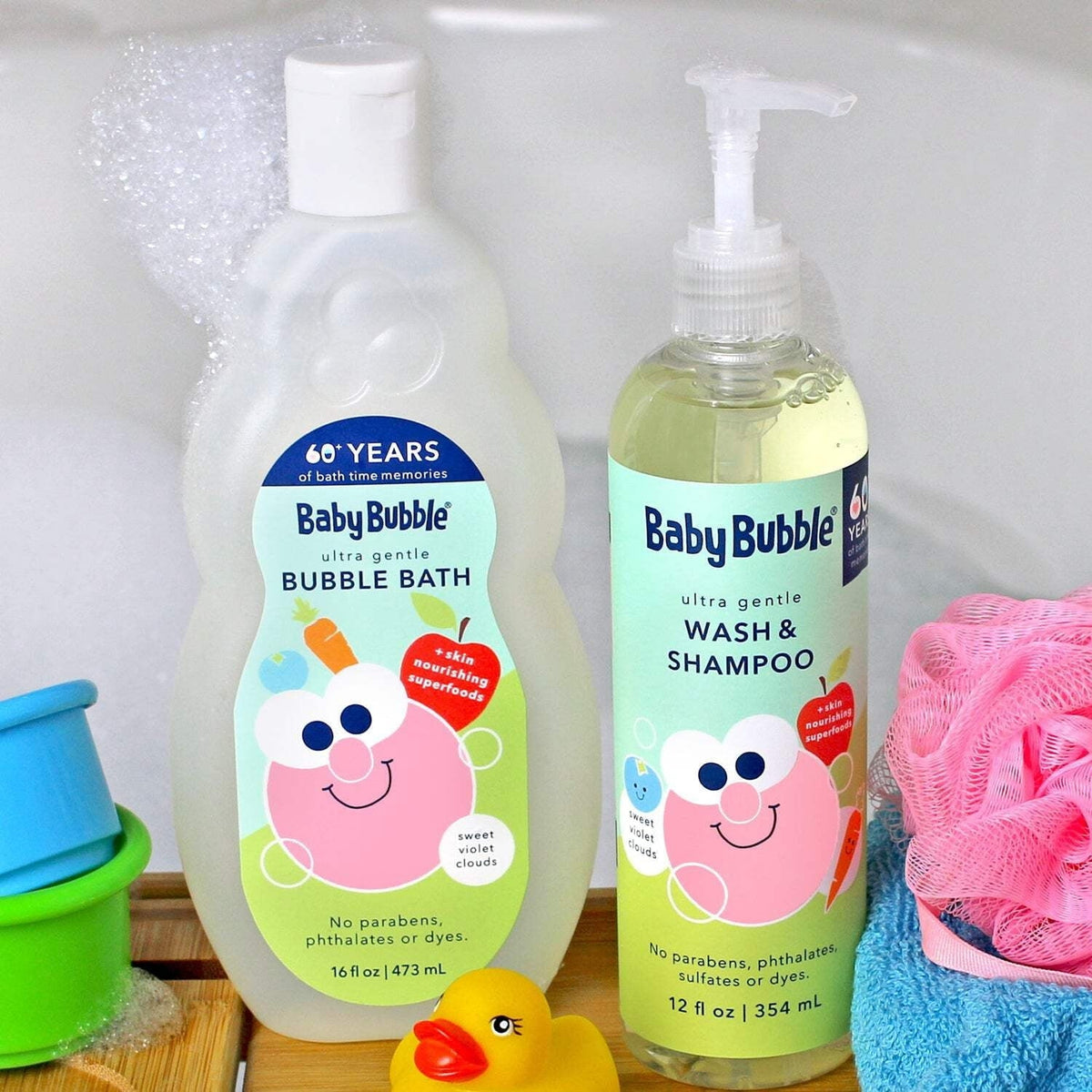 Mr. Bubble Baby Bubble Ultra Gentle Shampoo & Body Wash with Skin Nourishing Superfoods, 12 fl oz