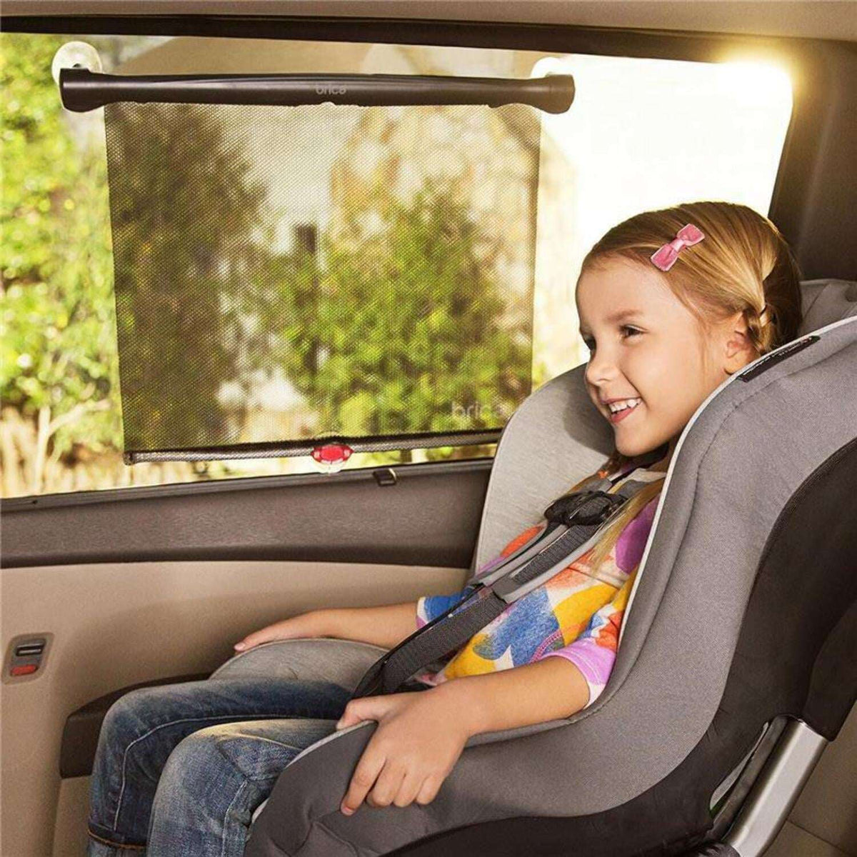 Munchkin® Brica® White Hot® Sun Safety™ Car Window Baby Roller Shade, Black, Unisex, 2 Pack
