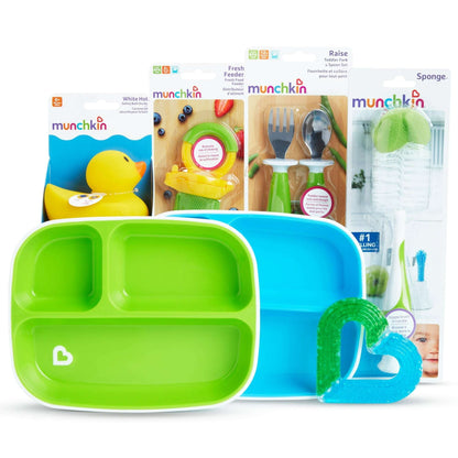 Munchkin® New Beginnings Gift Basket, Great for Baby Showers, Includes 7 Baby Products, Neutral, Unisex