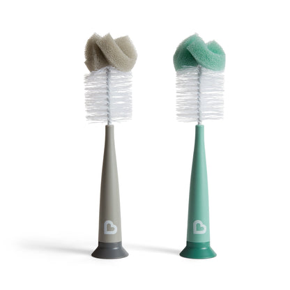 Munchkin Sponge Bottle Brush Gray/Sage 2 Pack Unisex