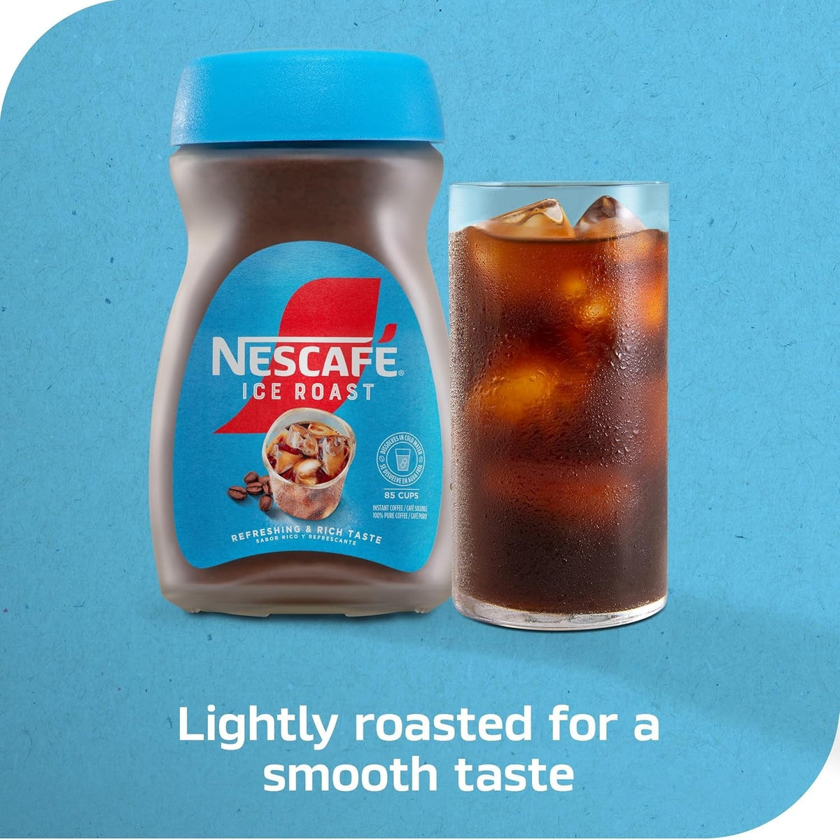 NESCAFÉ Ice Roast Instant Iced Coffee, 2 Jars 6 oz | Instant coffee, roasted for iced; 2 jars, 6 oz each