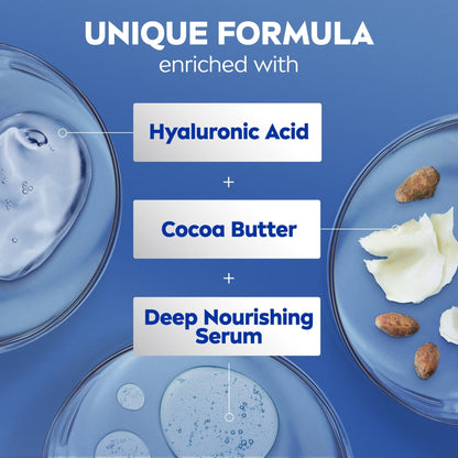NIVEA Cocoa Butter Body Lotion for Dry Skin with Hyaluronic Acid, 72Hr Moisturizer, 20 fl oz