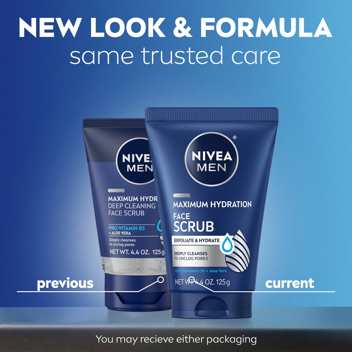 (3 PACK ) NIVEA MEN Maximum Hydration Face Scrub with Provitamin B5 and Aloe Vera, 4.4 oz