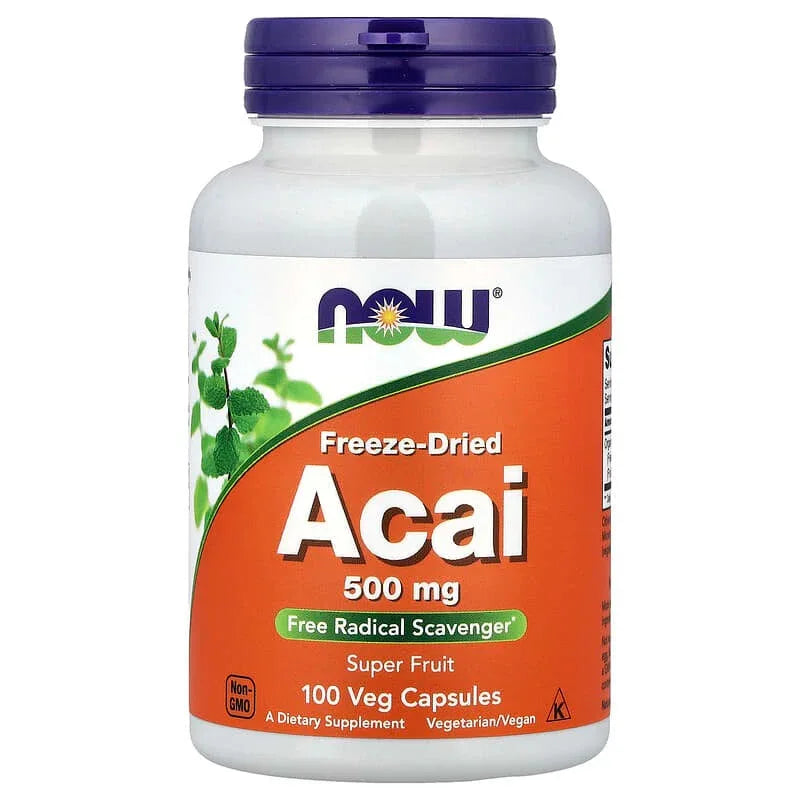 NOW Foods, Acai, Freeze-Dried, 100 Veg Capsules (500 mg per Capsule)