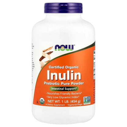 NOW Foods, Certified Organic Inulin, Prebiotic Pure Powder