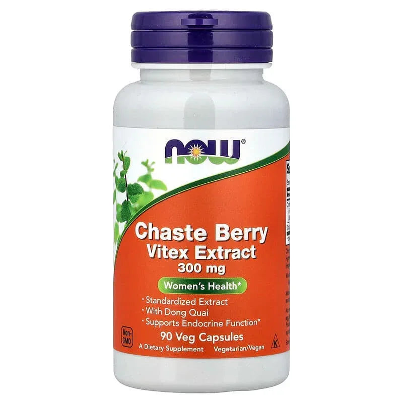 NOW Foods, Chaste Berry Vitex Extract, 300 mg, 90 Veg Capsules