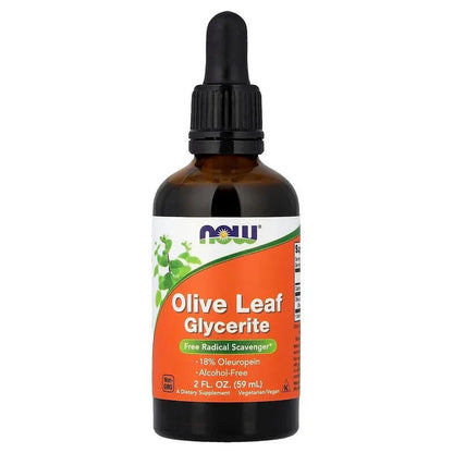 NOW Foods, Olive Leaf Glycerite, Alcohol-Free, 2 fl oz (59 ml)