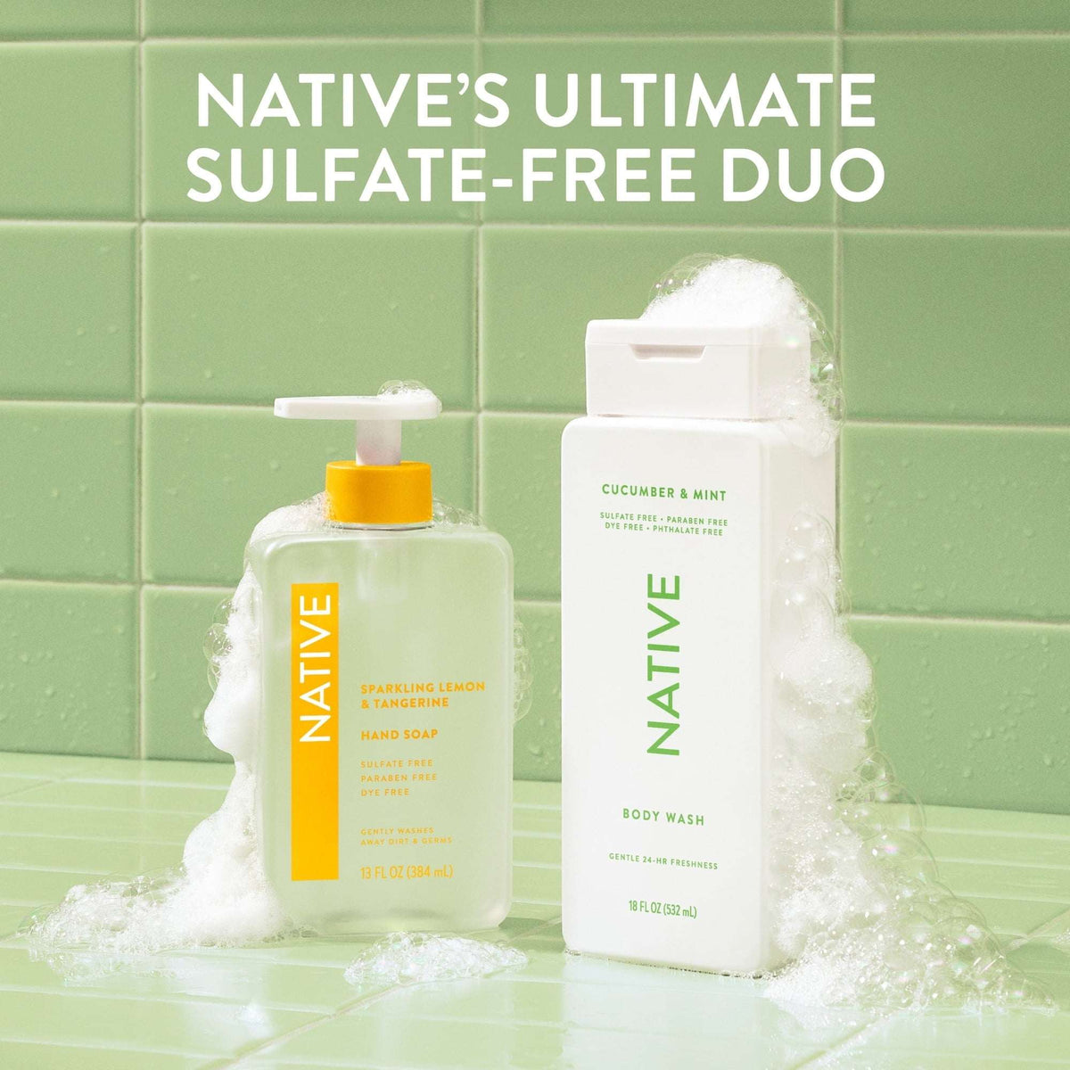 Native Body Wash, Cucumber & Mint, for Women & Men, 18 fl oz
