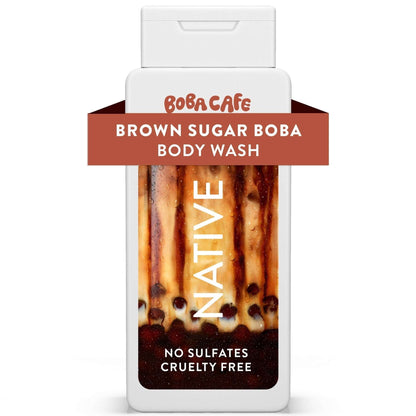 Native Body Wash, Limited Edition Brown Sugar Boba, Sulfate Free Body Wash for Women & Men, Boba Café, 18 fl oz