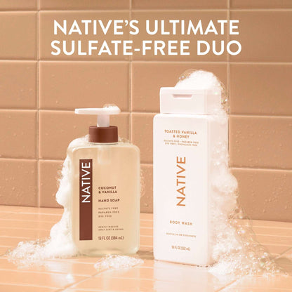Native Body Wash Toasted Vanilla & Honey, for women & men 18 fl oz