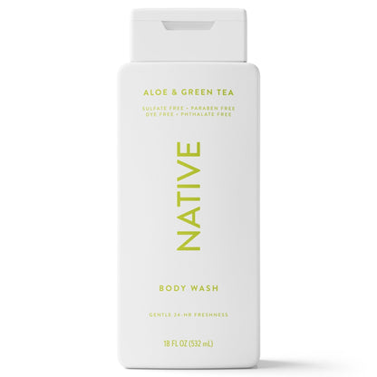 Native Body Wash, Aloe & Green Tea, Sulfate Free, for Women & Men, 18 fl oz