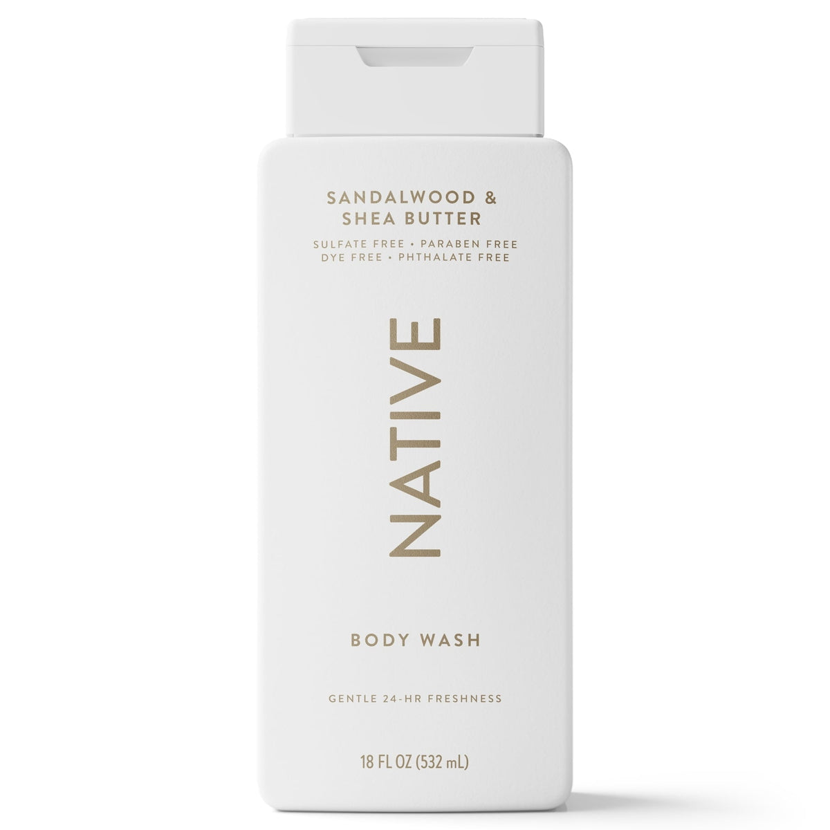 Native Body Wash, Sandalwood & Shea Butter, Sulfate Free, for Women & Men, 18 fl oz