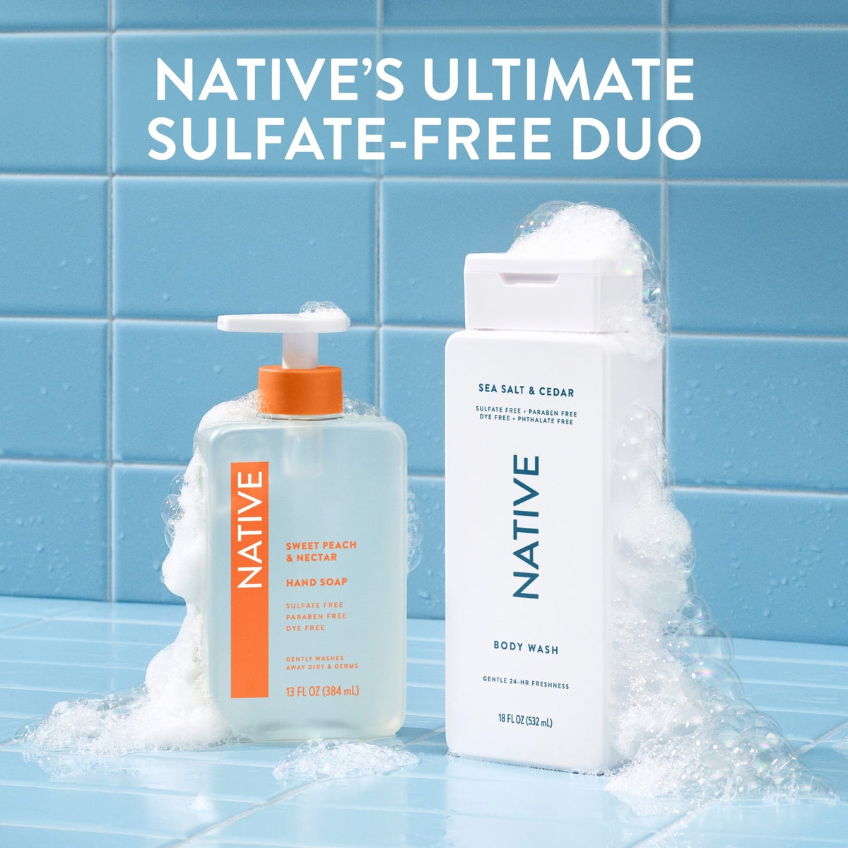 Native Body Wash, Sea Salt & Cedar, Sulfate Free, for Women & Men, 18 fl oz