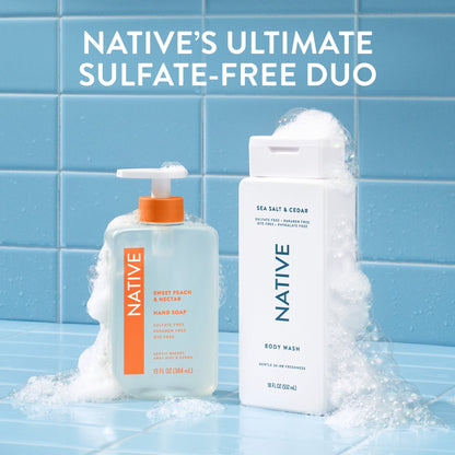 Native Body Wash, Sea Salt & Cedar, Sulfate Free, for Women & Men, 18 fl oz