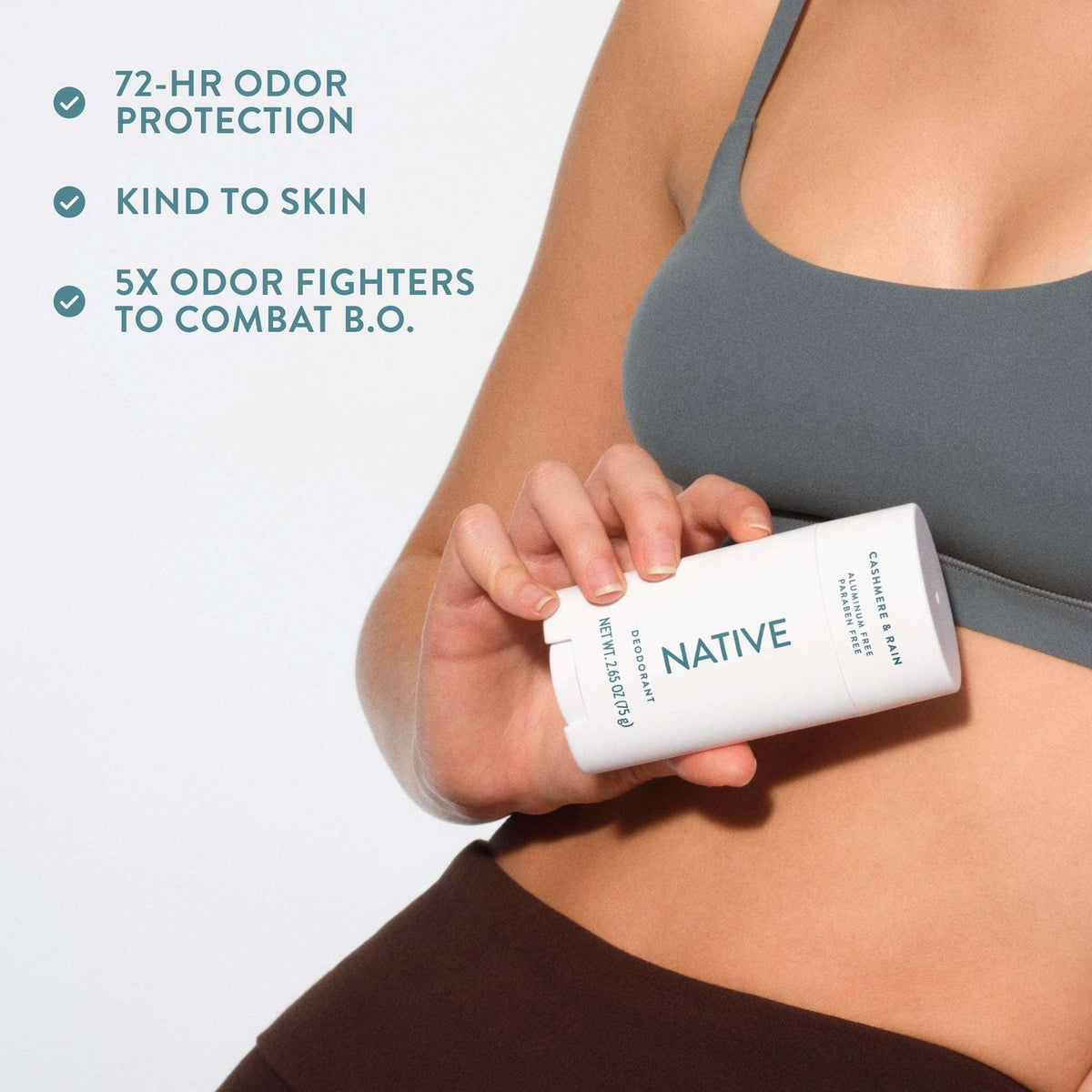 Native Deodorant, Aluminum Free, Cashmere & Rain, for Women and Men, 2.65 oz