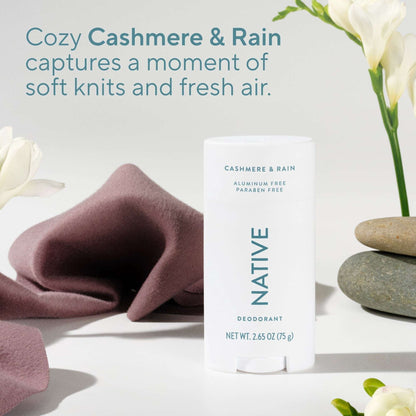 Native Deodorant, Aluminum Free, Cashmere & Rain, for Women and Men, 2.65 oz