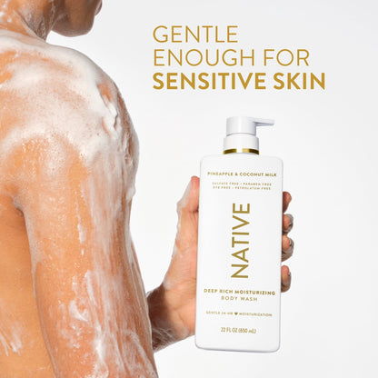 Native Moisturizing Body Wash, Pineapple & Coconut Milk, 22 fl oz