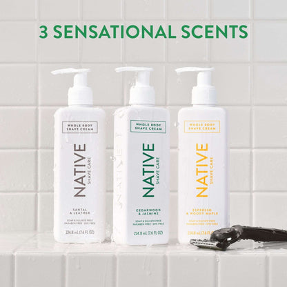 Native Shave Cream for Face & Body, Cedarwood & Jasmine 7.6 fl oz