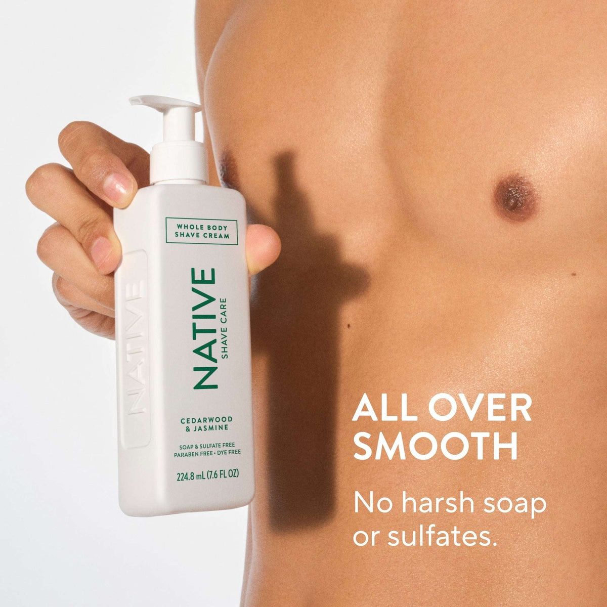 Native Shave Cream for Face & Body, Cedarwood & Jasmine 7.6 fl oz