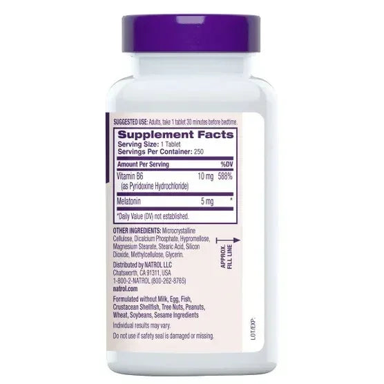 Natrol Melatonin Time Release 5 mg., 250 Tablets