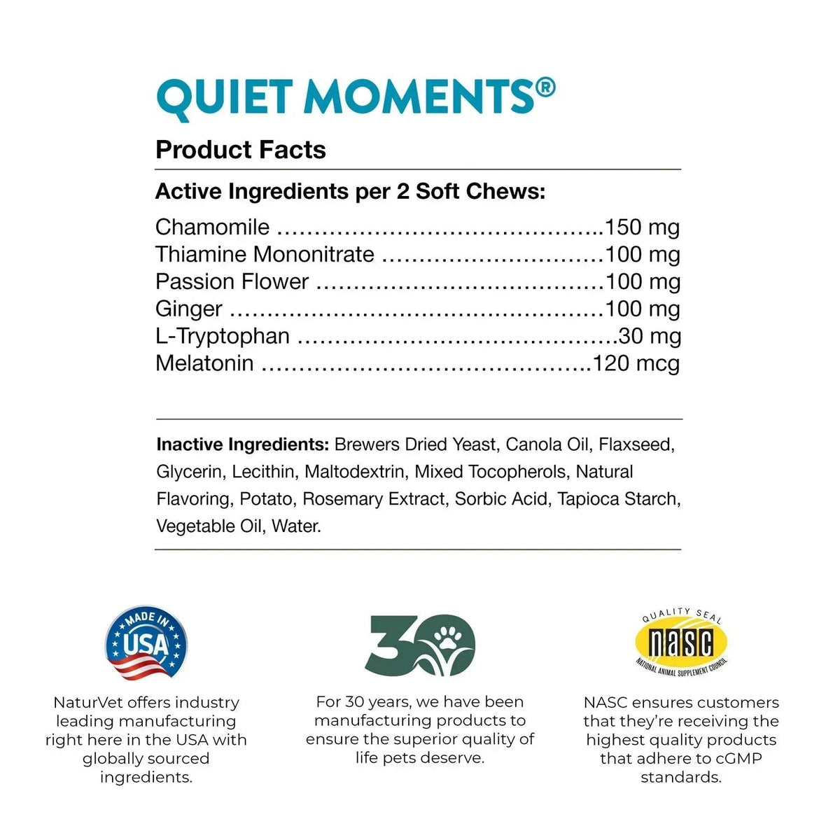 NaturVet, Quiet Moments Plus Melatonin, Soft Chews for Dogs, 240 ct.