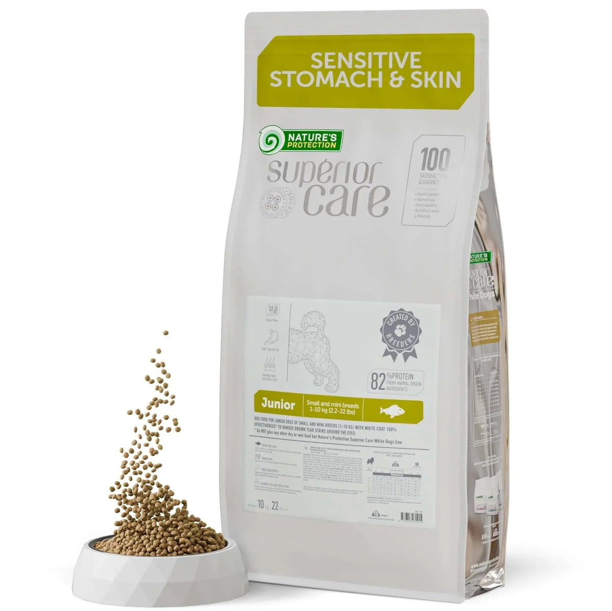 Nature's Protection Superior Care Grain Free White Fish Dry Dog Food, Small Breed Puppy, 22 lb Bag