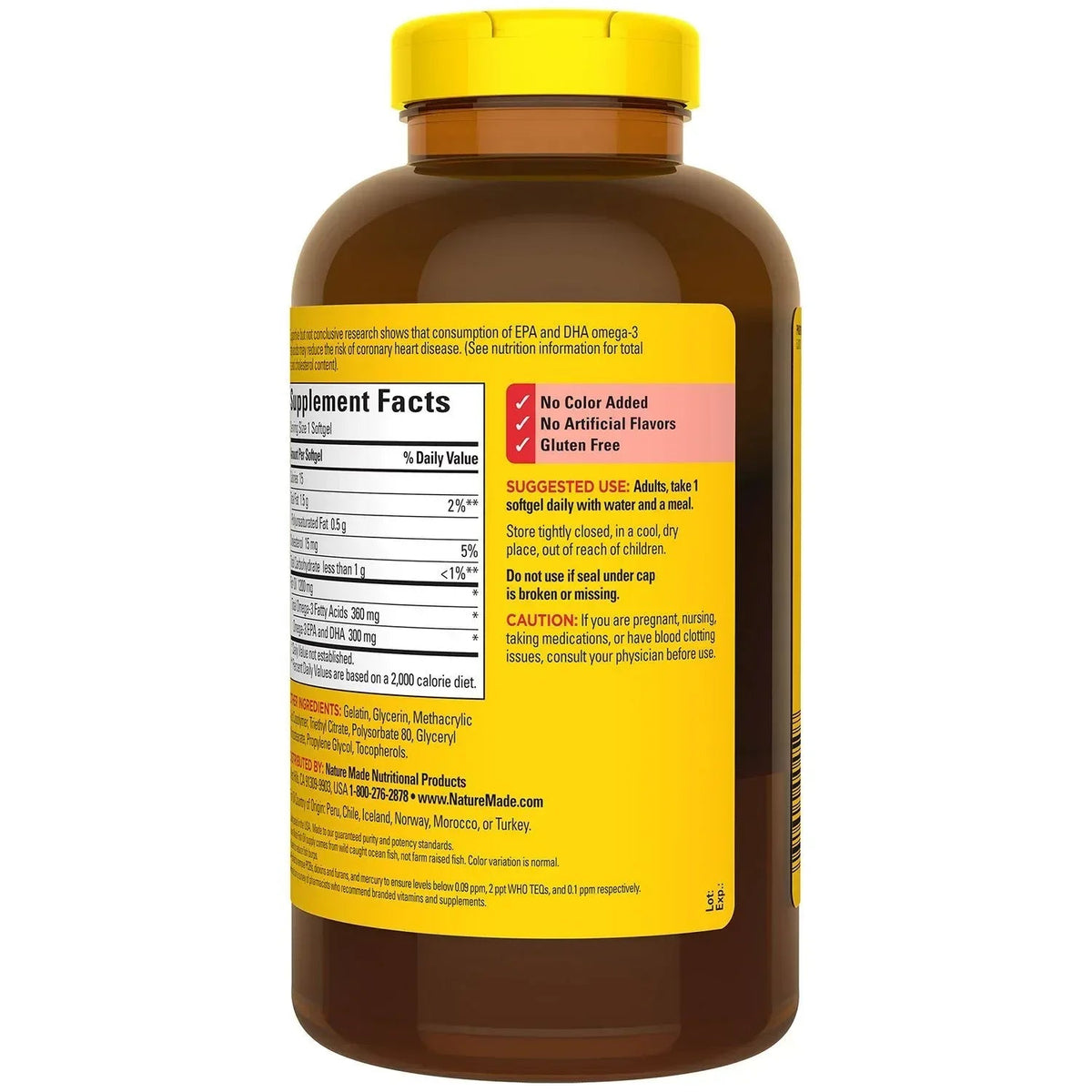 Nature Made Burp-Less Fish Oil 1200 mg Softgels, 240 ct.