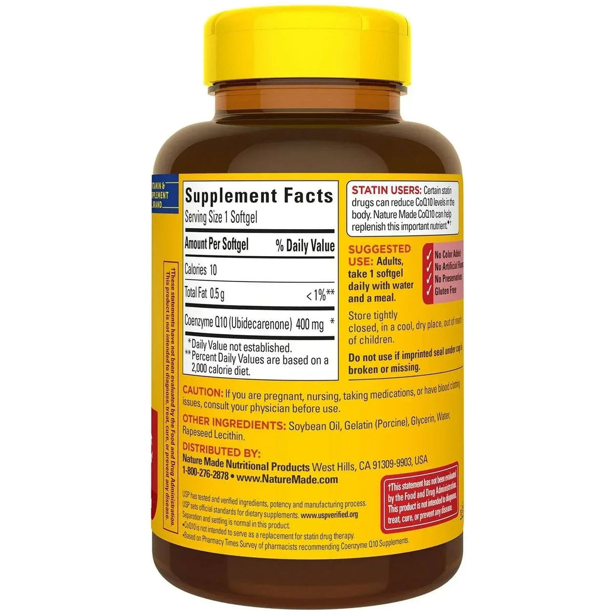 Nature Made CoQ10 400 mg Dietary Supplement Softgels, 90 Count