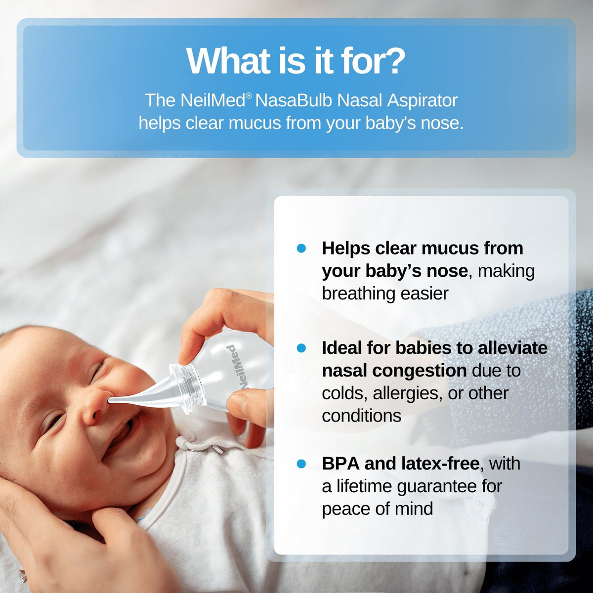 NeilMed Nasabulb Silicone Nasal Aspirator 1 pack, Infant to Young Child
