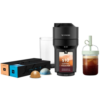 Nespresso Vertuo Pop+ Cold Value Added Bundle by De'Longhi, Liquorice Black, Costco Shop Card Included