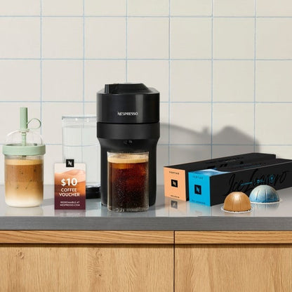 Nespresso Vertuo Pop+ Cold Value Added Bundle by De'Longhi, Liquorice Black, Costco Shop Card Included