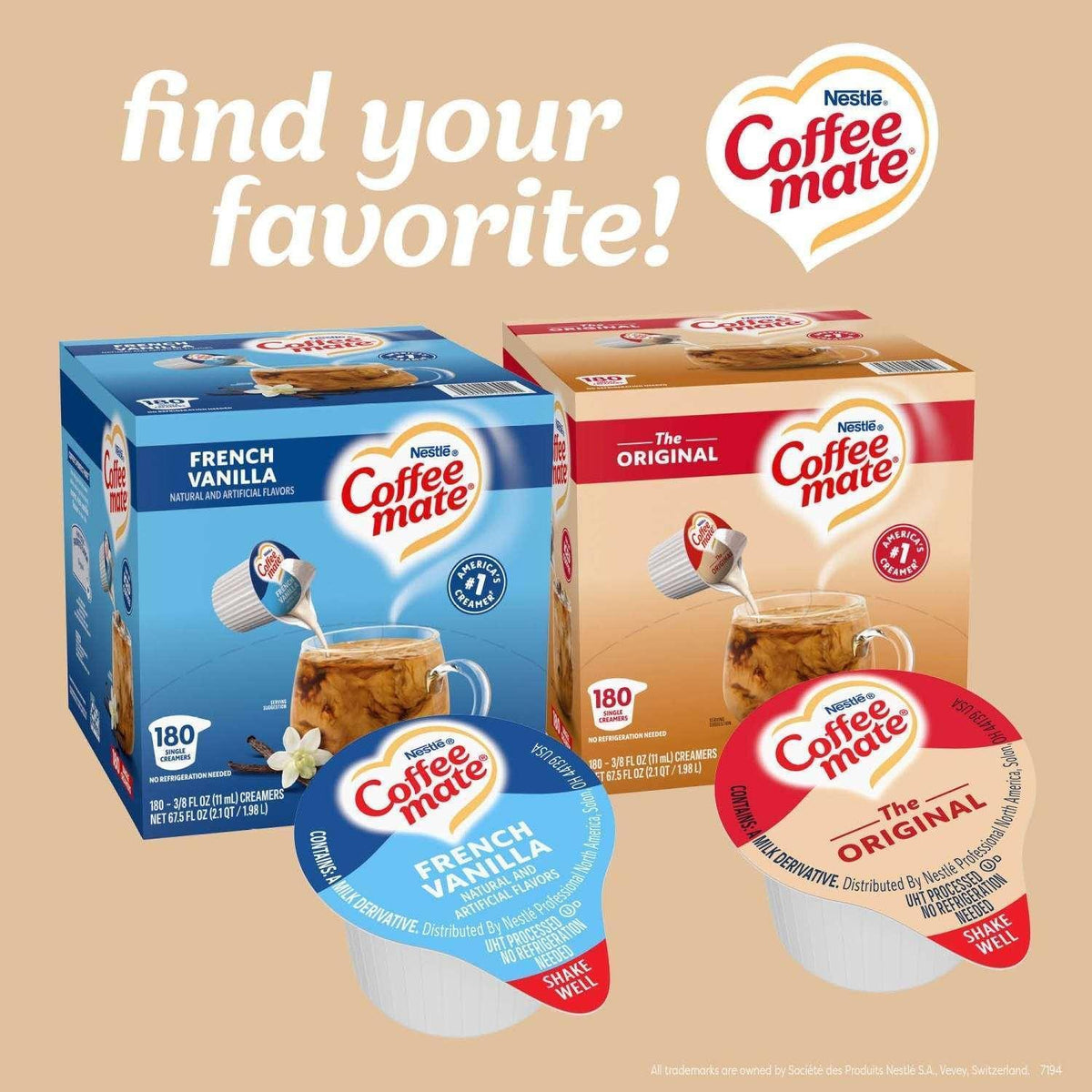 Nestle Coffee-mate Coffee Creamer Singles, Original 180 ct.