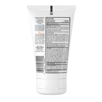 Neutrogena Clear Pore 3.5% Benzoyl Peroxide Face Wash & Acne Treatment Mask, 4.2 fl oz