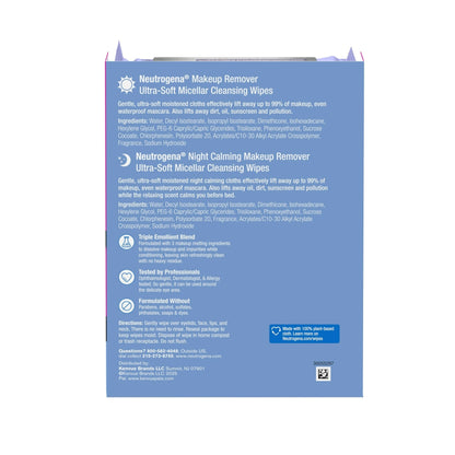 Neutrogena Day & Night Makeup Remover Cleansing Wipes, 3 x 25 Count