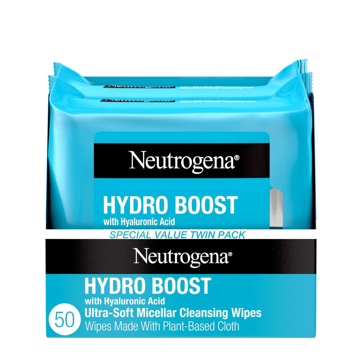 Neutrogena HydroBoost Makeup Remover Face Wipes & Cleansing Towelettes, 25 Count, 2 Pack