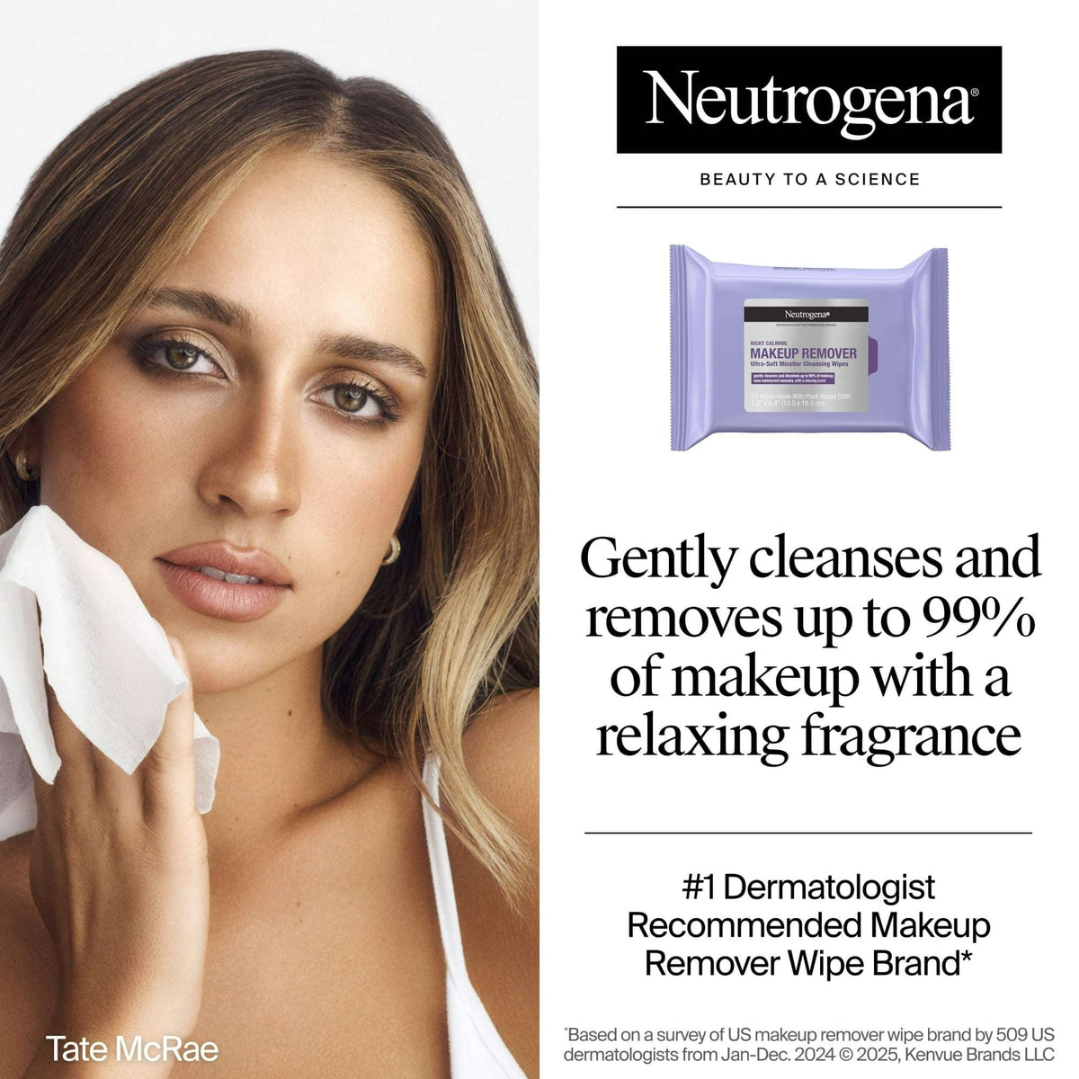 Neutrogena Makeup Remover Night Calming Wipes & Face Cleansing Towelettes, 25 Count, 2 Pack Face Wipes