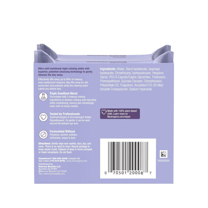 Neutrogena Makeup Remover Night Calming Wipes & Face Cleansing Towelettes, 25 Count, 2 Pack Face Wipes