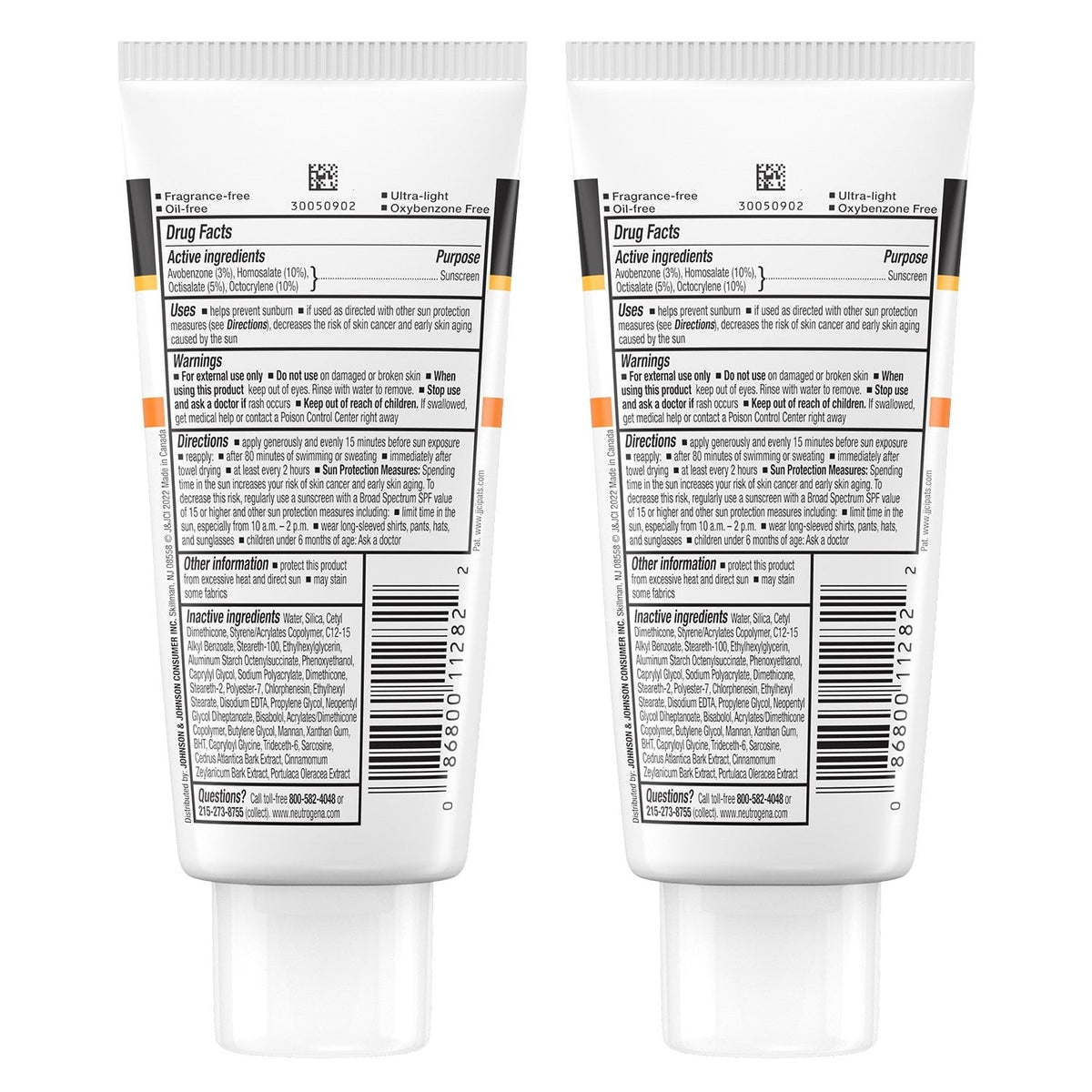 Neutrogena Clear Face Sunscreen Lotion, SPF 50, 2 pk.