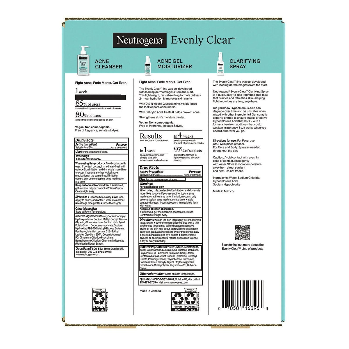 Neutrogena Evenly Clear Acne-Prone Skin Essentials Set