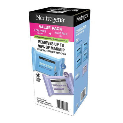 Neutrogena Makeup Remover & Night Calming Cleansing Towelettes, 25 ct., 5 pk.