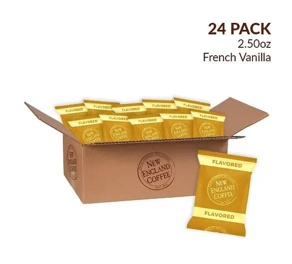 New England Coffee French Vanilla Blend Ground Coffee Individual Packs, 24 pk./2.5 oz.