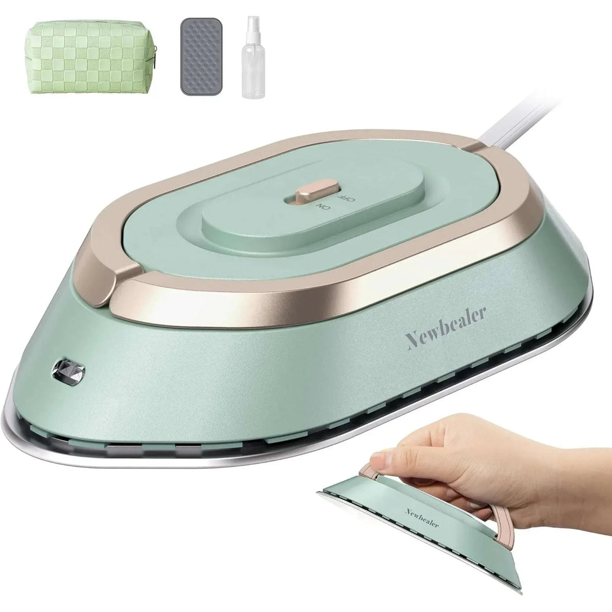 Newbealer Travel Iron with Global Voltage,Christmas Ready Gift,100-240V 0.8lb Ultra-Lightweight Mini Iron for Clothes,Xmas Gifts for Women,Girls(Red)