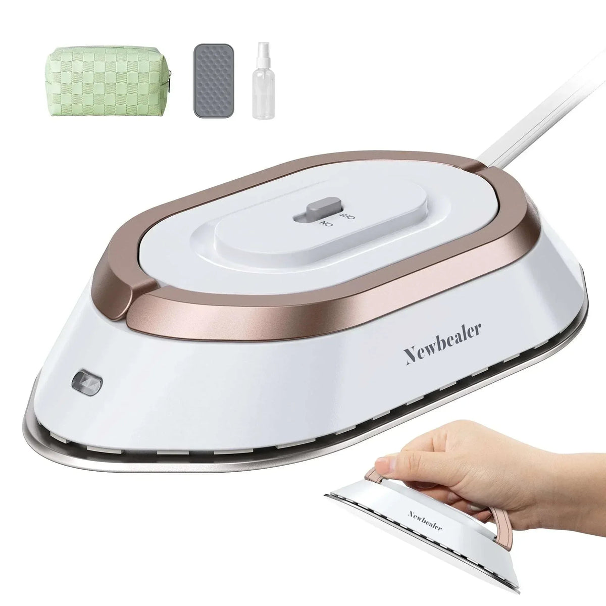 Newbealer Travel Iron with Global Voltage,Christmas Ready Gift,100-240V 0.8lb Ultra-Lightweight Mini Iron for Clothes,Xmas Gifts for Women,Girls(Red)
