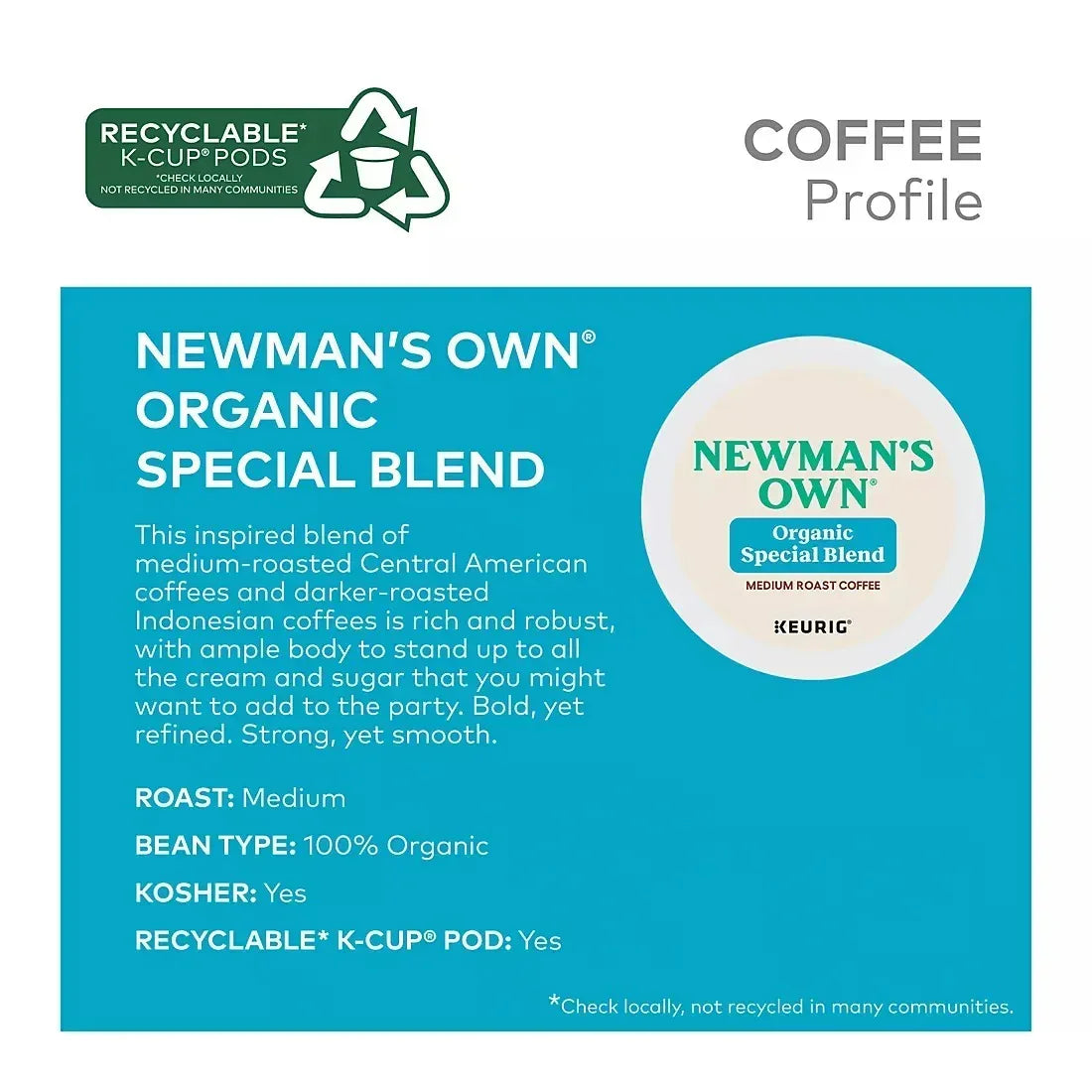 Newman's Own Organics Newman's Special Blend Keurig K- Pods, 80 ct.